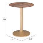 Zuo - Alto Table bistrot - Brun/Or-6