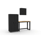 Cat - Ensemble d’armoires de garage (PAA) incluant 1 armoire-vestiaire, 1 armoire murale et un établi de 48 po-Construction industrielle en acier : Cadres en acier de calibre 22 et portes en acier de calibre 20 pouvant supporter jusqu’à 500 lb par armoire pour une performance durable.