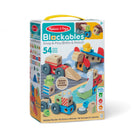 Melissa & Doug - Coffret de jeu Blockables Véhicules de 54 pièces-Les Blockables Melissa & Doug sont des blocs de construction en bois solides, connectables et empilables, conçus pour les petites mains et les grandes imaginations , les connecteurs spéciaux permettent aux enfants de 2 ans et plus d’assembler facilement les blocs lisses et colorés pour créer de super véhicules, ou de combiner les pièces pour inventer leurs propres créations originales et amusantes.