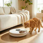 PawHut - Distributeur automatique de nourriture pour chat avec minuterie pour 6 repas - brun clair-Ce distributeur automatique pour chat joue de la musique à l'heure du repas pour attirer votre compagnon 