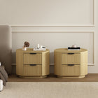 Manhattan Comfort - Olivia 26,5" Table de nuit moderne - Chêne naturel et noir - Lot de 2-Comprend 2 tiroirs avec extension de 0,75