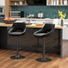 HOMCOM - Tabourets de bar hauteur comptoir réglable - noir - paquet de 2-La hauteur de l’assise est réglable à la hauteur du comptoir ou du bar. Le siège pivotant assure une rotation libre 
