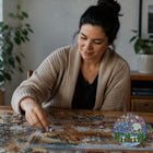 Oscardo - Casse-tête Guidance Moon de Leah Dorion avec motif artistique autochtone - 1000 pièces-Carton laminé mat – Finition durable et antireflet pour une expérience de casse-tête lisse et agréable