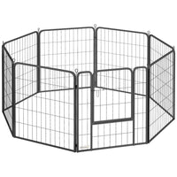 PawHut - Parc à chiens portable et pliable 8 panneaux robuste - 31,5 po H-Huit panneaux sont configurés en différentes formes pour des installations polyvalentes