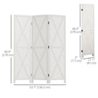 HOMCOM - Paravent autoportant 3 panneaux pour chambre et bureau - blanc-9 charnières métalliques assurent la stabilité et garantissent une extension et une rétraction en douceur 
