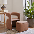 Zuo - Atria Fauteuil d’appoint avec ottoman - Brun fauve-Supporte jusqu'à 250 lb