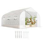 Outsunny - Serre de jardin tunnel portable à entrée piétonne 14,5 pi x 10 pi x 6,6 pi-Le cadre en tube d'acier galvanisé offre une grande stabilité et un bon soutien à la serre  
