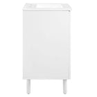 Modway - Calla 24" perforé Métal Vanette de salle de bain - Blanc blanc-Trous centraux de 8"