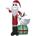 GEMMY - Figurines gonflables de Noël Jack Skellington et Zero avec bois - 152 cm-S'illumine grâce à une lumière LED brillante et économe en énergie