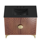 Modway - Daylight 36" Vanette de salle de bain - Noyer noir-Rangement spacieux