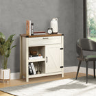 HOMCOM - Buffet 29,9 po L - blanc-Un tiroir pratique, une armoire à porte et 2 étagères ouvertes offrent un rangement compact pour les petits accessoires, ustensiles et assiettes 