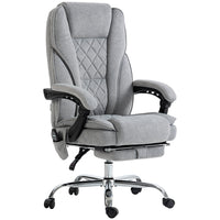Vinsetto - Fauteuil de bureau massant inclinable à hauteur réglable et repose-pieds - gris-Six points de massage par vibration avec trois modes, trois intensités et une minuterie pour détendre votre corps 