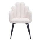 Zuo - Noosa Chaise de salle à manger - Ivoire - Ensemble de 2-Tissu style mouton bouclé
