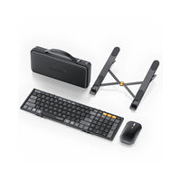 ProtoArc - Combinaison clavier-souris pliable CaseUp - Noir-Un support pour portable élève efficacement l’angle de vision de l’ordinateur à hauteur des yeux, réduisant ainsi la tension du cou et la fatigue causées par un travail prolongé tête baissée
