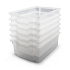 Gratnells - Plateau F2 profond, translucide, 12,3 po x 16,8 po x 5,9 po, bacs scolaires, industriels et utilitaires robustes, paquet de 6-Fabriqués à 100% au Royaume-Uni, les plateaux primés internationaux sont des normes britanniques testées et passées pour une utilisation éducative intensive.