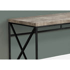 Monarch Specialties - 7452 Bureau 48 po L - Faux Bois Taupe/Metal Noir-La base robuste en métal noir avec un design en X apporte un style à la mode et un espace de travail fonctionnel.