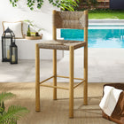 Modway - Parkland Terrasse extérieure Rotin et aluminium Tabourets de bar - Naturel - Ensemble de 2-Conception toutes saisons