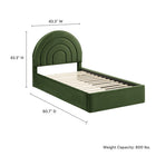 Modway - Solana Arqué Performance Velvet Lit à plateforme jumelle, Vert mousse-8