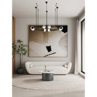 Manhattan Comfort - Table basse moderne glamour Alondra 31,49 po - Noir-Magnifique plateau de table en pierre frittée