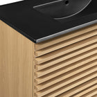 Modway - Render Support mural de 36" Vanette de salle de bain - Noir de chêne-Matchs non inclus