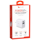 Helix - Chargeur mural 20 W USB-A et USB-C, Blanc-Ports USB-C et USB-A