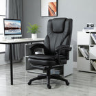 Vinsetto - Chaise de bureau à haut dossier avec repose-pieds et hauteur réglable - noir-4 dans le dos, 2 dans l’assise : 6 points de massage par vibrations au total