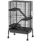 PawHut - Cage pour furet 47 po H - grande cage à cochons d’Inde à 4 niveaux avec roulettes-Conception à quatre niveaux offrant un espace de vie spacieux pour vos petits animaux 