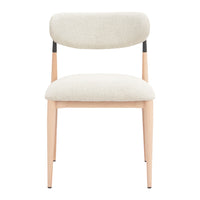 Zuo - Equinox Chaise de salle à manger sans accoudoirs - Gris huître/Naturel - Ensemble de 2-Structure aspect bois naturel