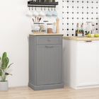 HOMCOM - Buffet latéral à poubelle basculante 10 gallons avec bac caché et tiroir - gris-Un tiroir supérieur pour d'autres petits accessoires de cuisine 
