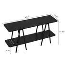 Manhattan Comfort - Console moderne Celine 47,24 po - Noir-Comprend 2 longues étagères ouvertes