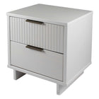 Manhattan Comfort - Table de nuit moderne Granville 46 cm à 2 tiroirs - Blanc-Parfait pour le rangement de chevet, les lampes ou les objets de décoration