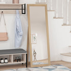 HOMCOM - Miroir pleine longueur - 20,1 po l x 57,9 po H - chêne-Miroir épais pour une finition brillante et élégante 