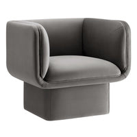 Modway - Tate Performance Velvet Chaise d’accent - Storm Grey-Velours de performance résistant aux taches