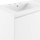Modway - Bryn Évier double mural de 48" Vanette de salle de bain - Blanc blanc-Assemblée requise