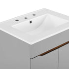 Modway - Harvest Vanette de salle de bain - Gris blanc-Étagère de rangement réglable