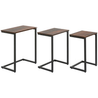 HOMCOM - Tables d’appoint gigognes - brun rustique - ensemble de 3-L'ensemble de tables d'appoint industriel s'adapte facilement à tout décor 