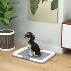 PawHut - Support pour tapis d’urine, plateau pour chien 25 po x 19 po pour intérieur et extérieur - gris-Tapis antidérapant sous le plateau pour plus de stabilité 