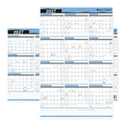 Day-Timer - Planificateur mural flexible effaçable vertical/horizontal 2027 - 23 7/8 po H x 36 po l - bleu - bilingue-Format des pages : 23 7/8 po H x 36 po l