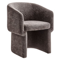 Modway - Verity Barrel Back Chenille Fauteuil à manger - Marron chocolat-Chaise à salle à manger à dossier en tonneau