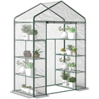 Outsunny - Serre mini à 3 niveaux avec 4 étagères - porte à enrouler et housse résistante aux intempéries - vert-Une excellente solution pour prolonger votre saison de culture et protéger les plantes des températures extérieures extrêmes  
