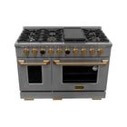 Kucht - 48 po Série KXP Cuisinière double énergie Propane - Acier inoxydable/Or-Nouveau thermostat numérique à cadran Horus de Kucht