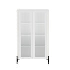 Manhattan Comfort - Armoire de décoration moderne Abbey 31,5 po - Blanc-Armoire de décoration moderne pour bureau à domicile, salon, salle à manger et rangement supplémentaire