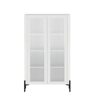 Manhattan Comfort - Armoire de décoration moderne Abbey 31,5 po - Blanc-Armoire de décoration moderne pour bureau à domicile, salon, salle à manger et rangement supplémentaire