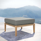 Modway - Clearwater Terrasse extérieure Bois de teck Ottoman in Graphite gris-Base en bois de teck haut de gamme Grade A