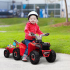 Aosom - quad 6v pour enfants, véhicule électrique pour enfants à batterie - rouge-Marche avant, marche arrière et pédale pour une expérience de conduite réaliste 