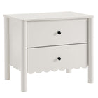 Modway - Emmeline À 2 tiroirs festonnés Table de chevet, Blanc-Tiroirs à glissement complet