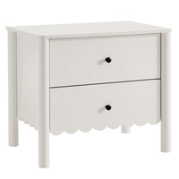 Modway - Emmeline À 2 tiroirs festonnés Table de chevet, Blanc-Tiroirs à glissement complet