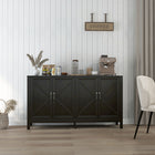 HOMCOM - Armoire de rangement de cuisine style ferme 60 po L - noir-Facile à nettoyer avec un revêtement en mélamine lisse 