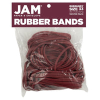 JAM Paper - Élastiques colourés - taille 33 - Bourgogne - 100/paquet-Couleur : Bordeaux | Élastiques colourés
