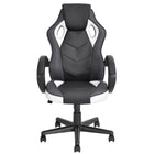 FurnitureR - Fauteuil de jeu pivotant, cuir PU, dossier élevé, blanc-Assise et dossier en mesh et cuir PU pour la respirabilité